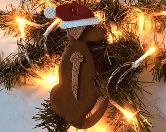 Rhodesian Ridgeback Christmas Decoration Personalised Leather Ridgeback Xmas Tag Hanging Gift
