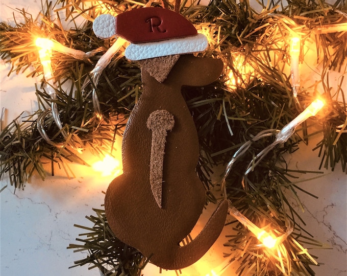 Rhodesian Ridgeback Christmas Decoration Personalised Leather Ridgeback Xmas Tag Hanging Gift