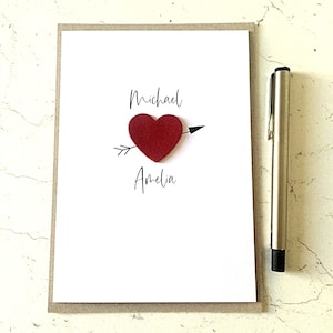 Carte de Saint-Valentin personnalisée Love Card cuir coeur