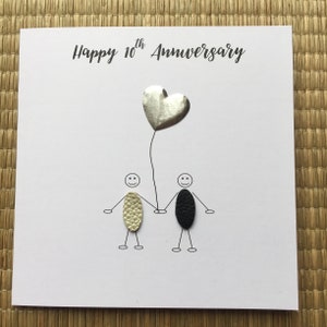 Carte d'anniversaire de mariage personnalisée pour 10e anniversaire de mariage Little People