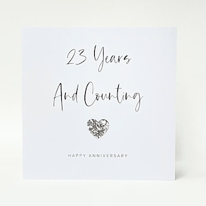 Carte d'anniversaire de mariage en argent 23 ans et plus