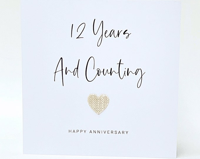 12th Wedding Anniversary Card Steel Anniversary Card 12 Years and Counting