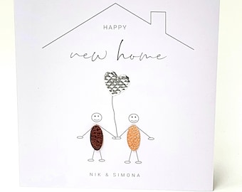 Personalised New Home Card Housewarming Card Moving Home Stick Figure Little People