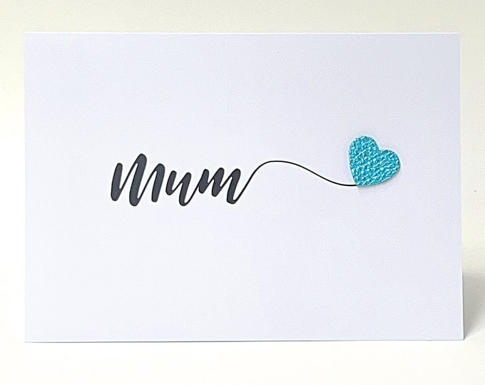 Large Mother's Day Card Mum Mothers Day Card Leather hearts Mom Mam Mummy A5 Card