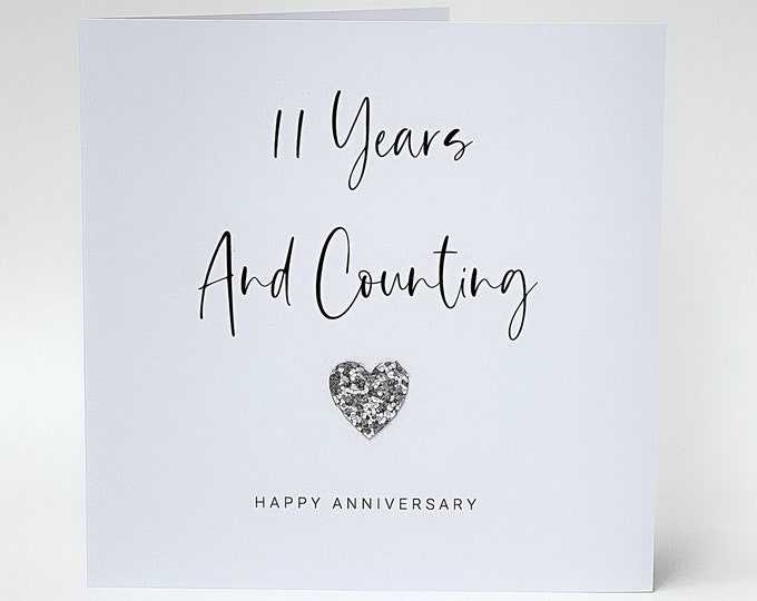 11th Wedding Anniversary Card Steel Anniversary Card 11 Years and Counting Budget Range