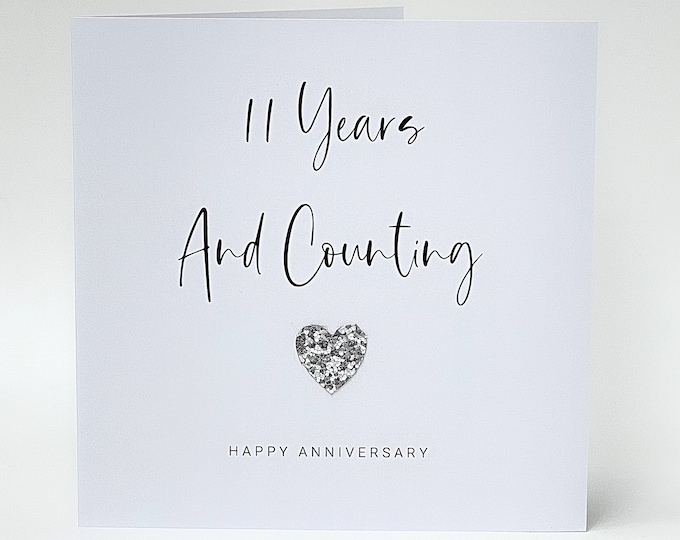 11th Wedding Anniversary Card Steel Anniversary Card 11 Years and Counting Budget Range