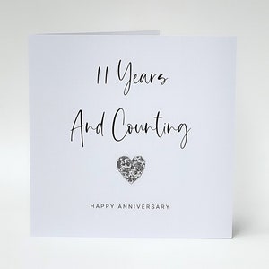 Carte pour 11e anniversaire de mariage Carte d'anniversaire en acier pour 11 ans et plus