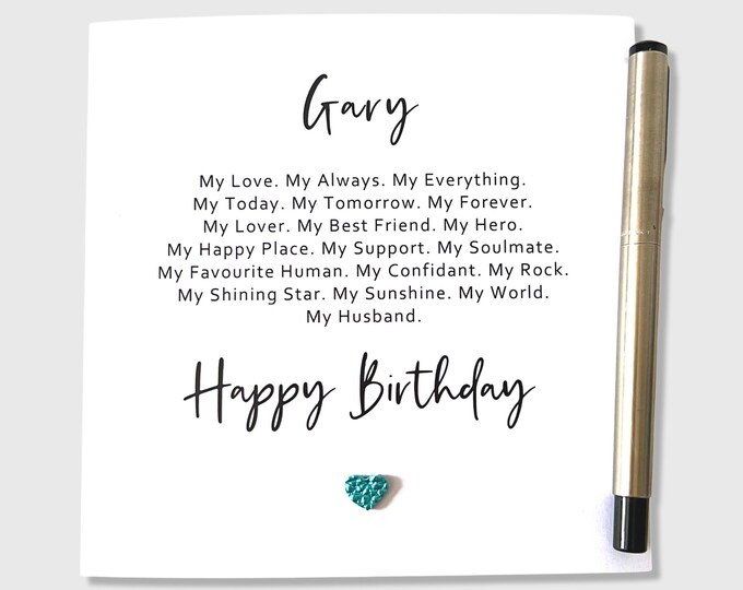 Personalised Husband Birthday Card Poem Leather Birthday Card - BHP7945