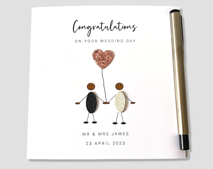 Personalised Wedding Day Card, Ethnic Wedding Congratulations