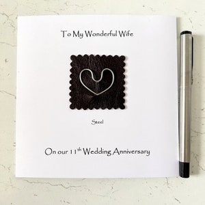 Carte 11e anniversaire de mariage Anniversaire en acier 11e anniversaire mari femme lui elle