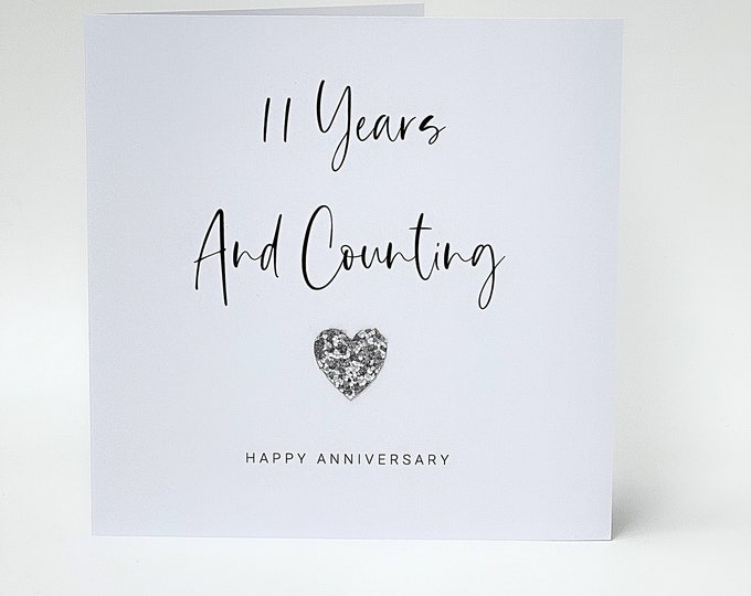 11th Wedding Anniversary Card, Steel Anniversary 11 Years and Counting