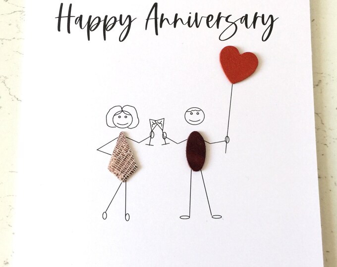Anniversary Card Leather Wedding Anniversary Card Him Her Couple Friends Any Milestone
