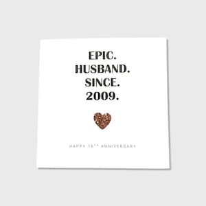 Carte 16e Anniversaire Mariage Épouse Épouse Mari Couple Lui