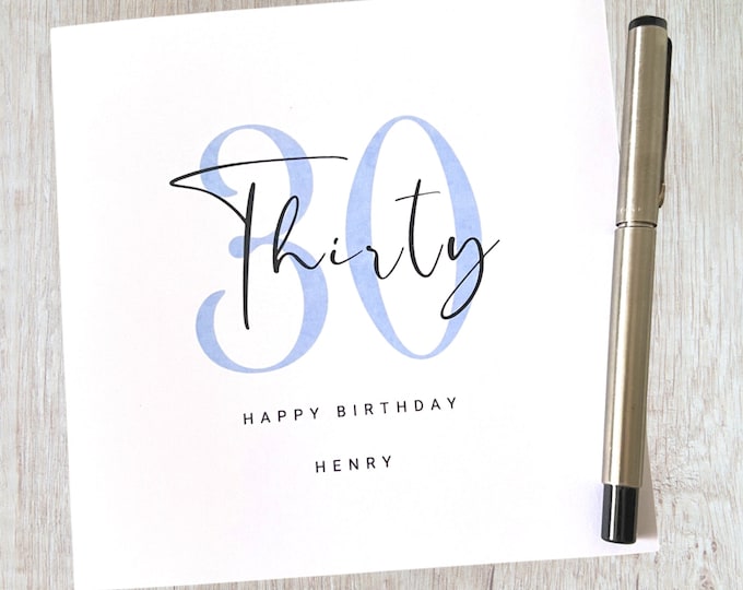 30th Birthday Card Personalised Thirty Birthday Him Husband Brother Friend Uncle