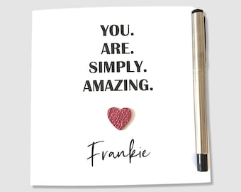 Personalised Simply Amazing Thank You Card - Achievement Acknowledgement
