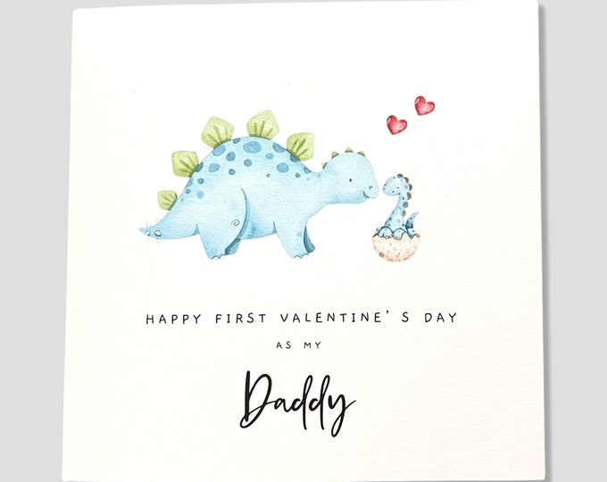 1st Valentine's Day Card as Daddy, Dinosaur