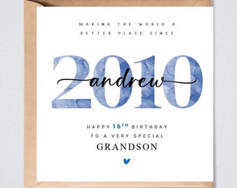 Stuff4 Biglietto Di Auguri Il 16° Compleanno Ragazzi Con Palloncini Blu Glitterati – Biglietti Di Auguri 16 Anni Figlio Fratello Nipote 145mm Regalo - Foto 12