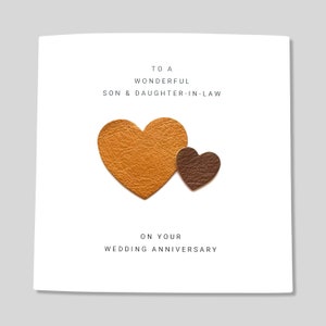 Carte d'anniversaire de mariage belle-fille en cuir anniversaire frère soeur