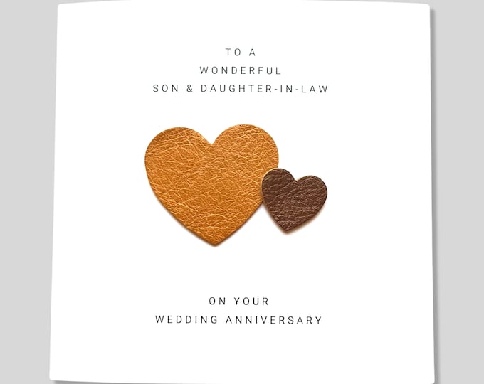 Son Daughter In Law Wedding Anniversary Card Leather Anniversary Brother Sister