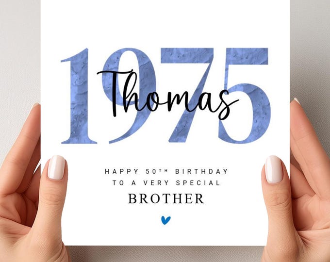 Personalised 50th Birthday Card 1975 Brother Dad Uncle Step Dad Husband