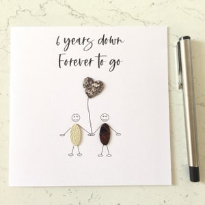 Carte 6e anniversaire de mariage en fer, 6 ans de moins