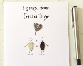 6th Anniversary Card, Iron Wedding Anniversary, 6 Years Down