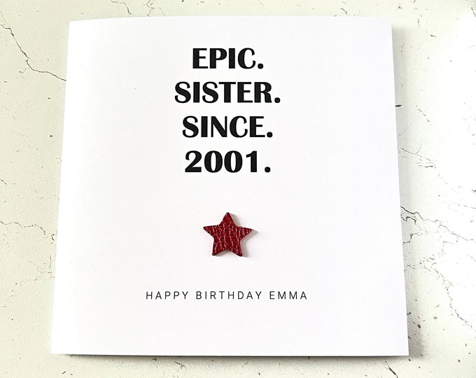 Personalised Sister Birthday Card Epic Sister