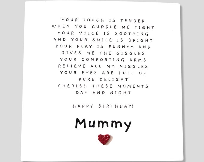 Mummy Birthday Card Poem from Son Daughter to Mother