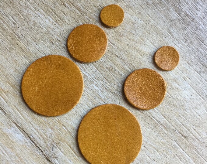 30 Pieces Leather Circle Blanks Disc Shapes Die Cuts Earrings Supplies Mustard Brown Grey Black