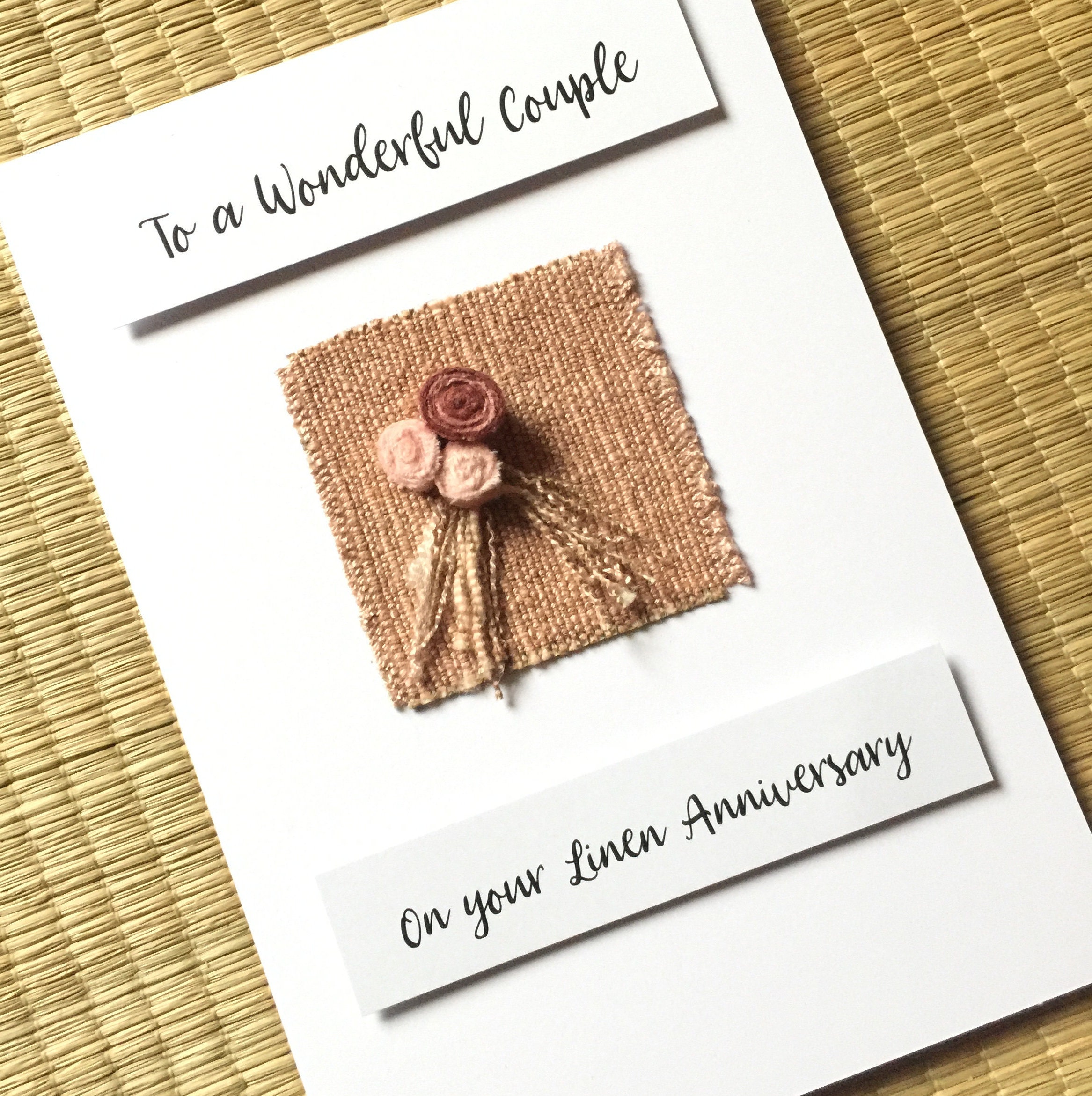 4th Wedding Anniversary Card Linen Anniversary Couple