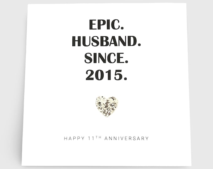 11th Wedding Anniversary Card, Steel Anniversary Epic Him Her