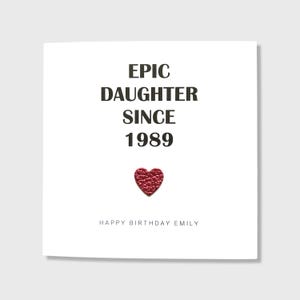 Carte d'anniversaire fille épique personnalisée belle incroyable merveilleuse carte d'anniversaire fille