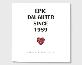 Daughter Birthday Card Personalised Epic Beautiful Amazing Wonderful Daughter Birthday Card