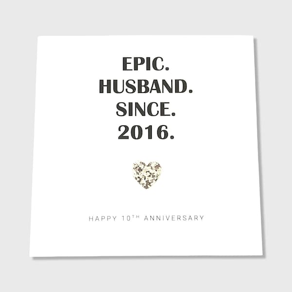10th Wedding Anniversary Card, Tin Anniversary Epic Him Her