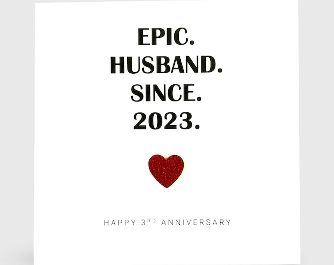 3rd Wedding Anniversary Card, Leather Anniversary Epic Him Her