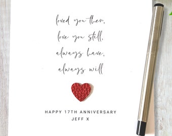 Personalised 17th Wedding Anniversary Card Any Anniversary Year 1st - 50th Husband Wife Him Her