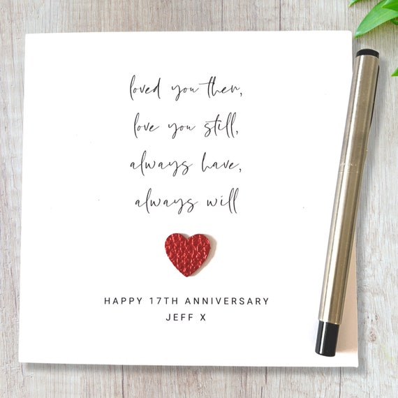 Personalised 17th Wedding Anniversary Card, Any Anniversary Year