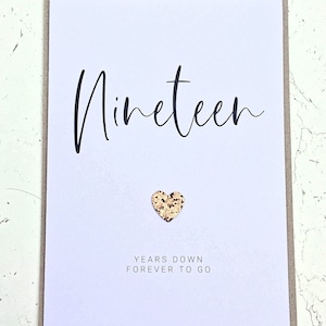 Carte 19e anniversaire de mariage, 19 ans de moins, anniversaire de mariage en bronze femme mari lui elle