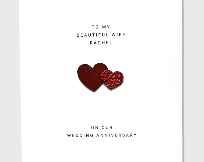 Personalised 3rd Wedding Anniversary Card Leather Anniversary Husband Wife Him Her