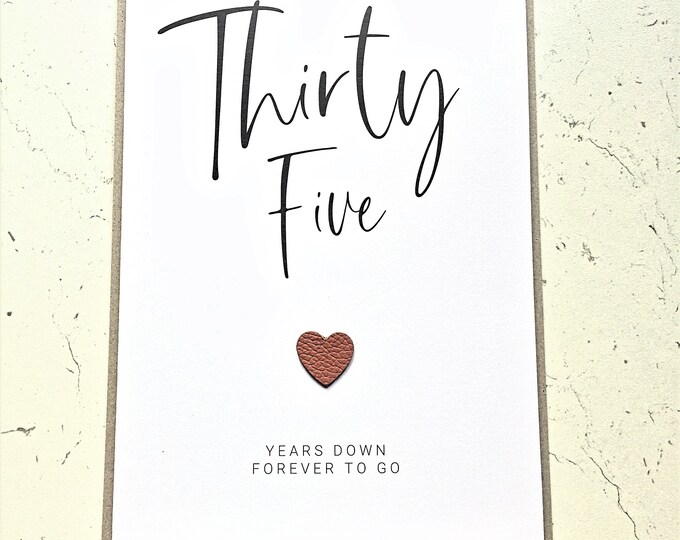 35 Years Down 35th Wedding Anniversary Card Coral Anniversary Fifteen Wife Husband Him Her