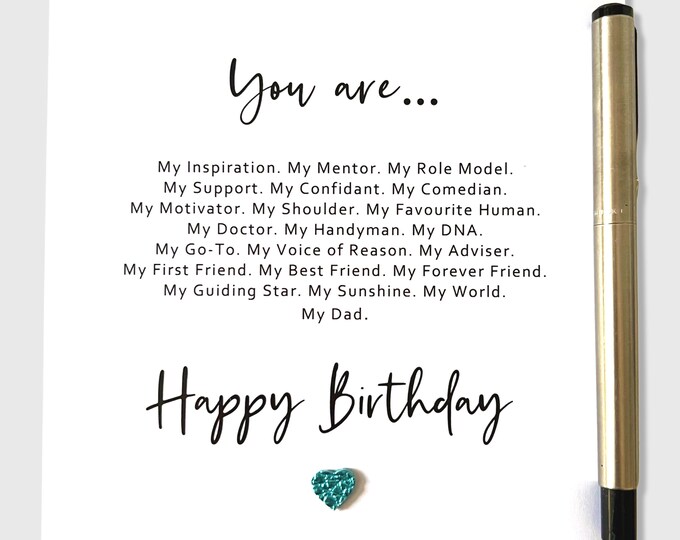 Dad Birthday Card You Are My Dad Poem Leather Birthday Card - BD7950