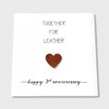 3rd Wedding Anniversary Card Together for Leather Anniversary Him Her Husband Wife Couple
