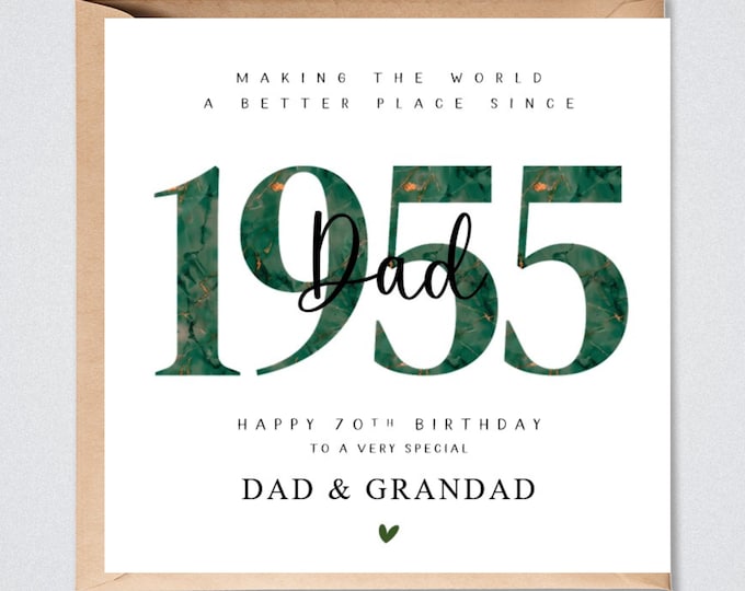 Personalised 70th Birthday Card 1955 Dad Grandad Brother Uncle Godfather