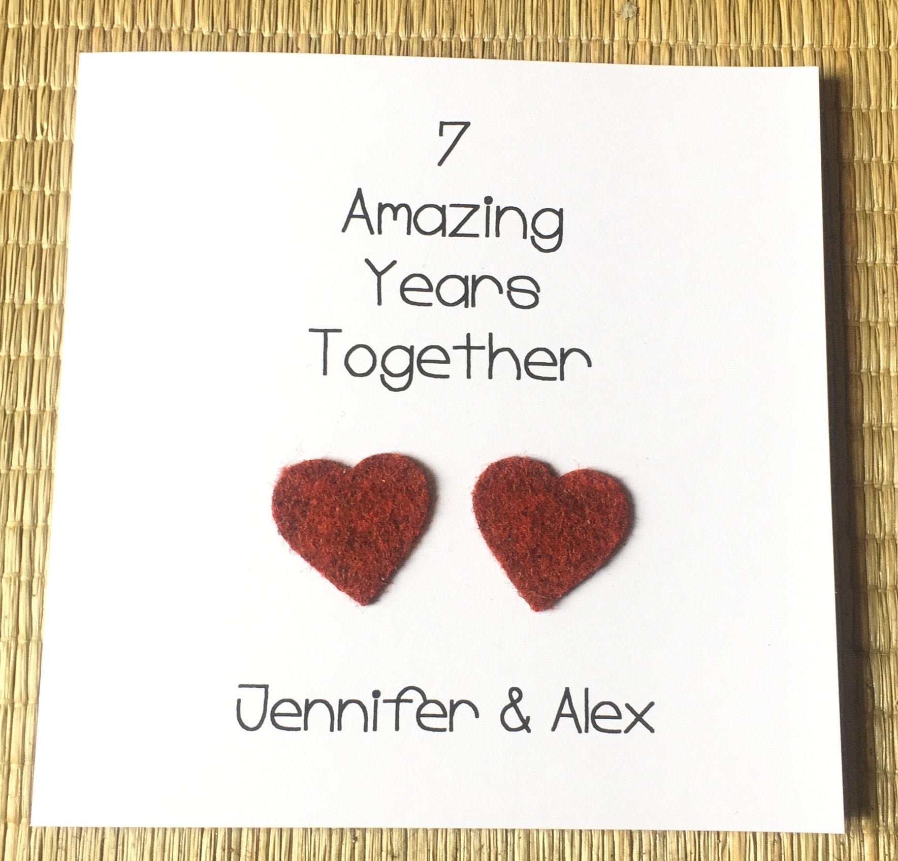 7th Anniversary Card for Him or Her 7th Anniversary Card for Him or Her
