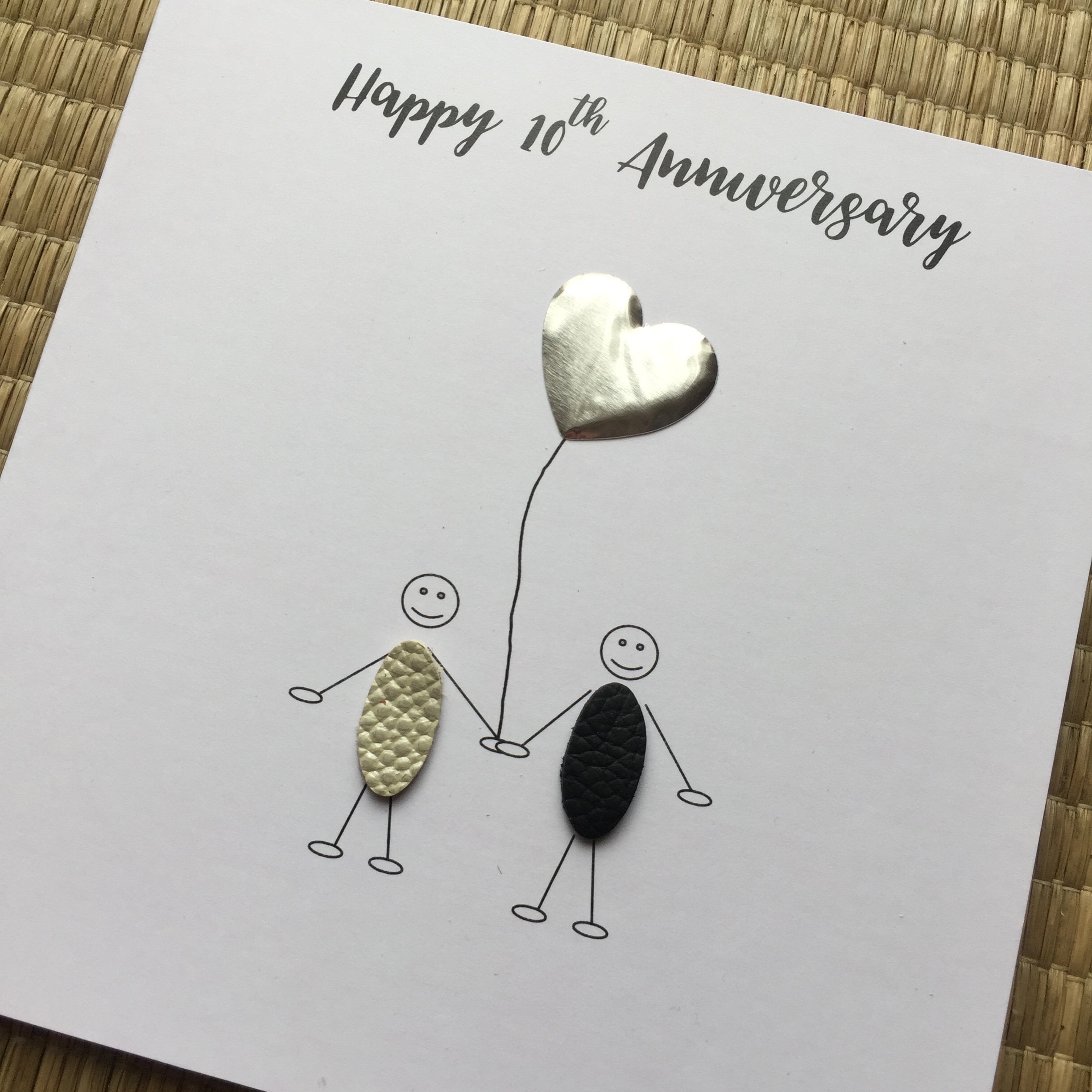 10th Wedding Anniversary Card Personalised Tin Anniversary Little People 