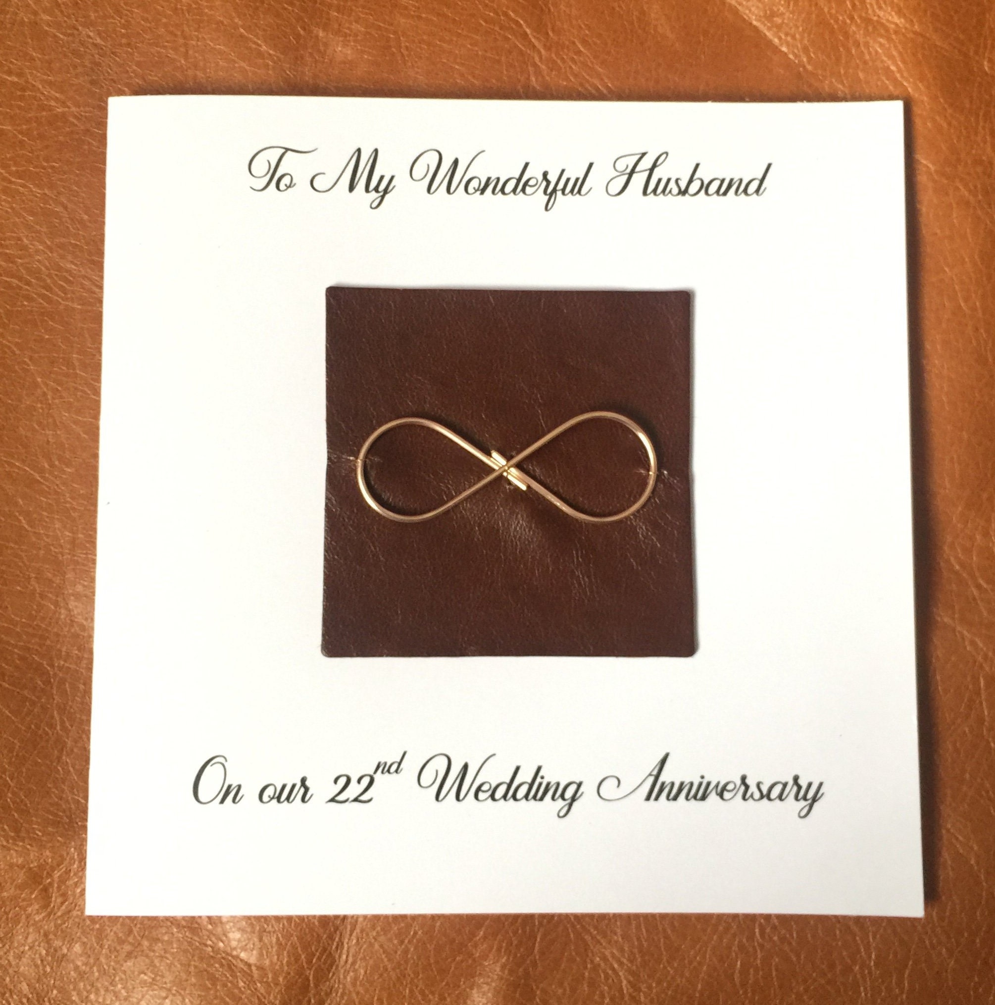 22nd wedding anniversary card copper anniversary infinity
