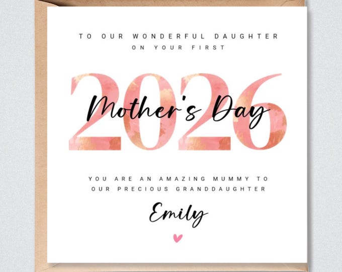 Personalised 1st Mother's Day Card 2026 for Daughter