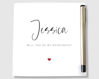 Will You Be My Bridesmaid Card Personalised Bridesmaid Proposal Card