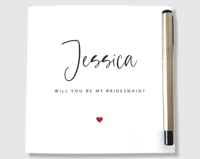 Will You Be My Bridesmaid Card Personalised Bridesmaid Proposal Card