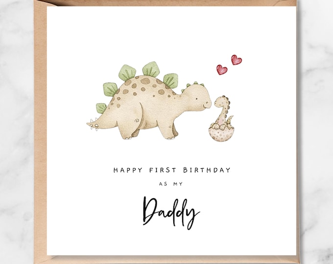 1st Birthday Card as Daddy Dinosaur